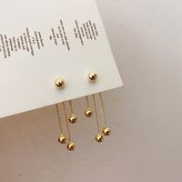 1 Pair Simple Style Solid Color Plating Copper Gold Plated Drop Earrings main image 1