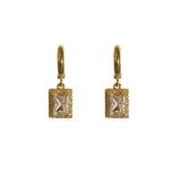 1 Pair Simple Style Water Droplets Inlay Copper Zircon Drop Earrings main image 4
