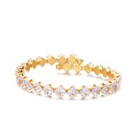 Lady Solid Color Copper Plating Inlay Zircon Gold Plated Bangle sku image 17