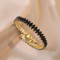 Lady Solid Color Copper Plating Inlay Zircon Gold Plated Bangle sku image 10