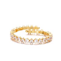 Lady Solid Color Copper Plating Inlay Zircon Gold Plated Bangle sku image 19
