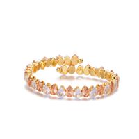 Lady Solid Color Copper Plating Inlay Zircon Gold Plated Bangle sku image 14