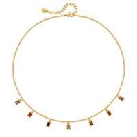 Ig Style Simple Style Round Water Droplets Rectangle Copper Plating Inlay Zircon Necklace 1 Pair sku image 2