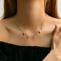 Ig Style Simple Style Round Water Droplets Rectangle Copper Plating Inlay Zircon Necklace 1 Pair main image 5