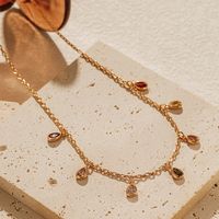 Ig Style Simple Style Round Water Droplets Rectangle Copper Plating Inlay Zircon Necklace 1 Pair main image 4