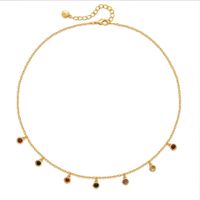 Ig Style Simple Style Round Water Droplets Rectangle Copper Plating Inlay Zircon Necklace 1 Pair sku image 3