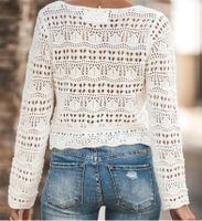Women's Knitwear Long Sleeve Sweaters & Cardigans Hollow Out Vacation Solid Color main image 5