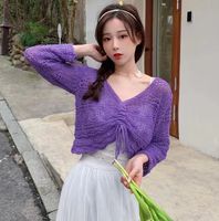 Women's Knitwear Long Sleeve Sweaters & Cardigans Hollow Out Vacation Solid Color sku image 8