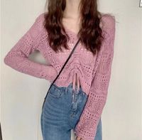 Women's Knitwear Long Sleeve Sweaters & Cardigans Hollow Out Vacation Solid Color sku image 6