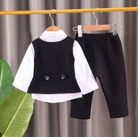 Simple Style British Style Solid Color Cotton Boys Clothing Sets main image 5