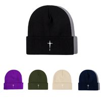 Unisex Casual Solid Color Embroidery Eaveless Beanie Hat main image 1