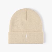 Unisex Casual Solid Color Embroidery Eaveless Beanie Hat sku image 3