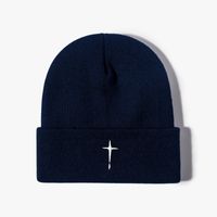 Unisex Casual Solid Color Embroidery Eaveless Beanie Hat sku image 2