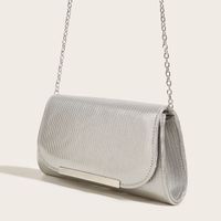 Silver Gold Pu Leather Solid Color Square Evening Bags main image 2