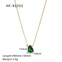 304 Stainless Steel 18K Gold Plated IG Style Korean Style Inlay Geometric Zircon Necklace sku image 5