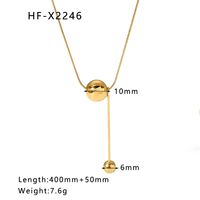 Edelstahl 304 18 Karat Vergoldet IG-Stil Koreanische Art Inlay Geometrisch Zirkon Halskette sku image 2