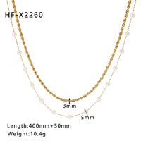 Edelstahl 304 18 Karat Vergoldet IG-Stil Koreanische Art Inlay Geometrisch Zirkon Halskette sku image 17