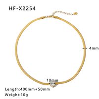 304 Stainless Steel 18K Gold Plated IG Style Korean Style Inlay Geometric Zircon Necklace sku image 11