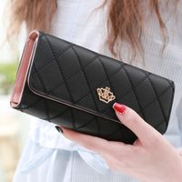 Women's Crown Solid Color Pu Leather Magnetic Buckle Wallets sku image 2