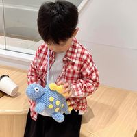 Kid's Fabric Dinosaur Cute Cartoon Shape Buckle Crossbody Bag main image 4