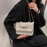 Women's Small Canvas Color Block Elegant Square Lock Clasp Shoulder Bag Crossbody Bag Square Bag main image 4