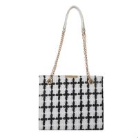 Frau Mittel Alle Jahreszeiten Segeltuch Plaid Elegant Quadrat Reißverschluss Schultertasche Quadratische Tasche main image 5