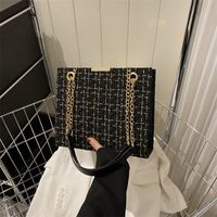 Mujeres Medio Todas Las Temporadas Lienzo Tartán Elegante Cuadrado Cremallera Bolsas De Hombro Bolso Cuadrado main image 6