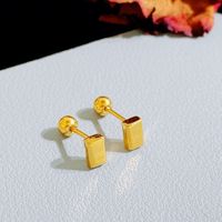 1 Pair Simple Style Heart Shape Plating Titanium Steel Gold Plated Ear Studs sku image 3