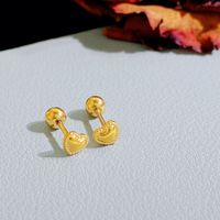 1 Pair Simple Style Heart Shape Plating Titanium Steel Gold Plated Ear Studs sku image 15