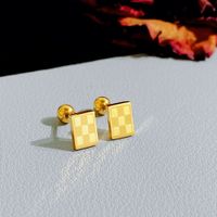 1 Pair Simple Style Heart Shape Plating Titanium Steel Gold Plated Ear Studs sku image 4