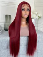 Women's Retro Holiday Nightclub Street High Temperature Wire Centre Parting Long Straight Hair Wigs main image 6