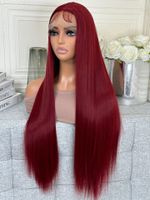 Women's Retro Holiday Nightclub Street High Temperature Wire Centre Parting Long Straight Hair Wigs main image 4