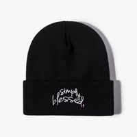 Unisex Casual Sports Commute Letter Embroidery Eaveless Beanie Hat sku image 5