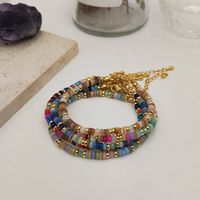 Adorno De Estilo Antiguo Chino Transfronterizo Europeo Y Americano Nicho Colorido Natural Concha Tejida A Mano Cuentas Retro Pulsera Doble Para Mujer main image 5