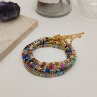 Chinese Ancient Style Ornament Cross-border European And American Niche Colorful Natural Shell Hand-woven Beads Retro Twin Bracelet For Women main image 1