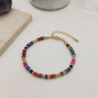 Chinese Ancient Style Ornament Cross-border European And American Niche Colorful Natural Shell Hand-woven Beads Retro Twin Bracelet For Women sku image 5