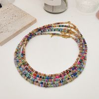 Niche Ins Style Necklace Women's All-match Dopamine Natural Shell Hand-woven Beads Retro Twin Clavicle Chain main image 1