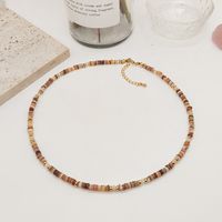 Niche Ins Style Necklace Women's All-match Dopamine Natural Shell Hand-woven Beads Retro Twin Clavicle Chain main image 3