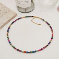 Niche Ins Style Necklace Women's All-match Dopamine Natural Shell Hand-woven Beads Retro Twin Clavicle Chain main image 2