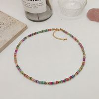 Niche Ins Style Necklace Women's All-match Dopamine Natural Shell Hand-woven Beads Retro Twin Clavicle Chain sku image 2