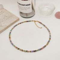 Niche Ins Style Necklace Women's All-match Dopamine Natural Shell Hand-woven Beads Retro Twin Clavicle Chain sku image 4