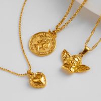 Niche Crown Angel Pendant Necklace 18k Cartoon Character Stainless Steel Vacuum Plating New Pendant Necklace main image 5