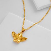Niche Crown Angel Pendant Necklace 18k Cartoon Character Stainless Steel Vacuum Plating New Pendant Necklace main image 3