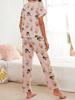 Home Women's Casual Avocado Polyester Milk Fiber Printing Pants Sets Pajama Sets main image 6