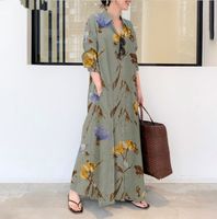 Women's Shirt Dress Casual Vintage Style Shirt Collar Printing Long Sleeve Flower Maxi Long Dress Street main image 4