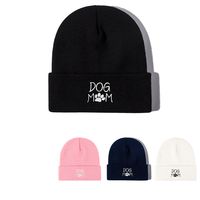 Unisex Lässig Brief Pfotenabdruck Stickerei Ohne Dach Beanie-mütze main image 6