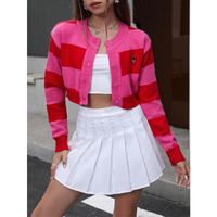 Women's Sweater Long Sleeve Sweaters & Cardigans Button Casual Stripe main image 1