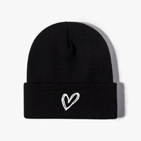 Unisex Casual Simple Style Heart Shape Embroidery Eaveless Beanie Hat main image 6