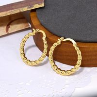 1 Pair Vintage Style Heart Shape Plating Hollow Out Copper Silver Plated Hoop Earrings main image 3