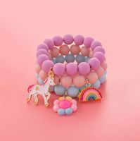 Nouveau Bracelet De Perles De Licorne Arc-en-ciel De Tournesol Mignon Pour Enfants sku image 2